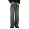 Washed Lightning Straight Leg Jeans-INNBLAC