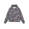 Vintage Streetwear Leopard Pattern Relaxed Fit Zip Hoodie