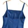 Classic Blue Denim Spaghetti Strap Flared Dress