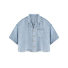 Washed Cotton Button Collar Tee 310G