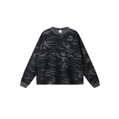 Men's Camouflage Waffle Crew Neck Loose Fit Tee Shirt