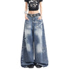 Distressed Pocket Barrel Leg Denim Jeans