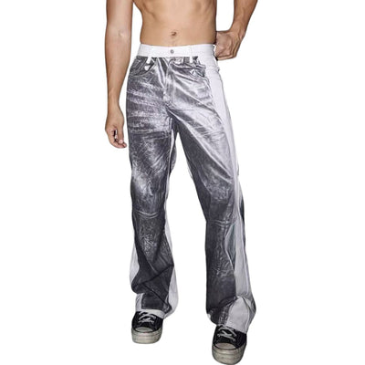 Vintage Contrast Panel Straight Leg Jeans