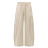 Solid Tint Linen-Blend Barrel Pants