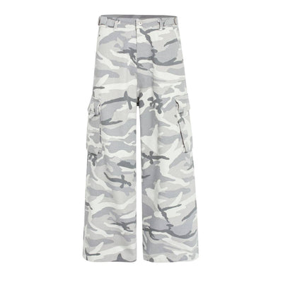 Camouflage Patchwork Multi Pocket Relaxed Cargo Pants