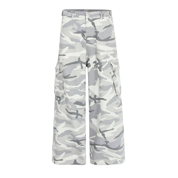 Camouflage Patchwork Multi Pocket Relaxed Cargo Pants