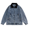 Retro Washed Color-Contrast Denim Jacket