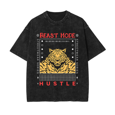 Beast Mode Graphic Stone Wash Tee-INNBLAC