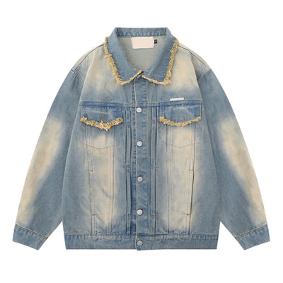 Vintage Frayed Designer Denim Jacket