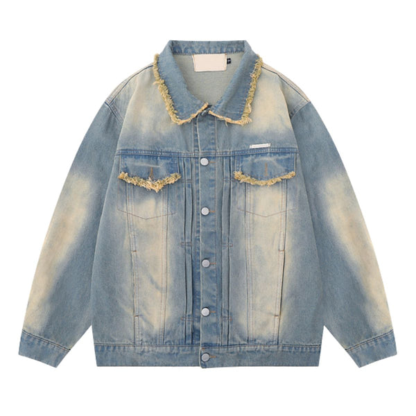 Vintage Frayed Designer Denim Jacket