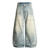 Distressed Light Wash Vintage Wide Leg Pants