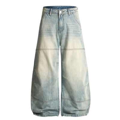 Distressed Light Wash Vintage Wide Leg Pants