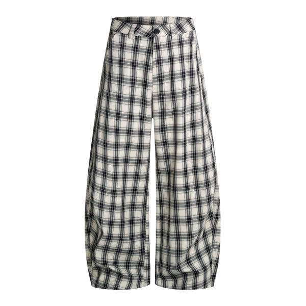 American Vintage Checkered Wide Leg Relaxed Pants