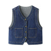 Classic Blue Boxy Denim Vest