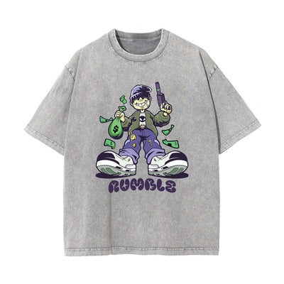 Rumble Street Culture Stone Wash Graphic Tee-INNBLAC