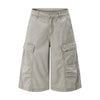 Vintage Washed Distressed Multi-Pocket Cargo Shorts