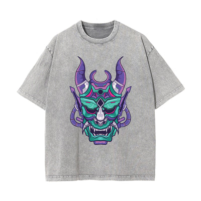 Oni Mask Mecha Graphic Tee-INNBLAC