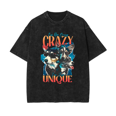 Cute Puppy Stone Wash Graphic Tee-INNBLAC