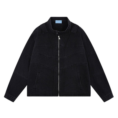 Hot Selling Textured Lapel Loose Fashionable Men's Denim Jacket