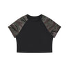Raglan Camo Spice Girl Cropped Tee