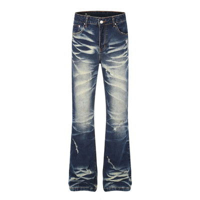 Vintage Distressed Slim Flare Jeans