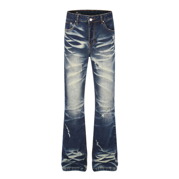 Vintage Distressed Slim Flare Jeans