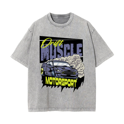 Drift Muscle Drift Car Graphic Tee-INNBLAC