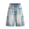 Wash Utility Pocket Denim Shorts