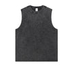 Acid Wash Raw Edge Sleeveless Tee