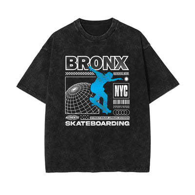 Bronx Urban Stone Wash Graphic Tee-INNBLAC