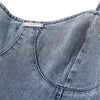 Women's Washed Denim Slip Midi Dress