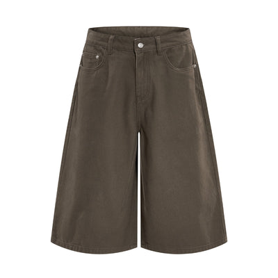 Retro Washed Baggy Straight-Leg Bermuda Shorts