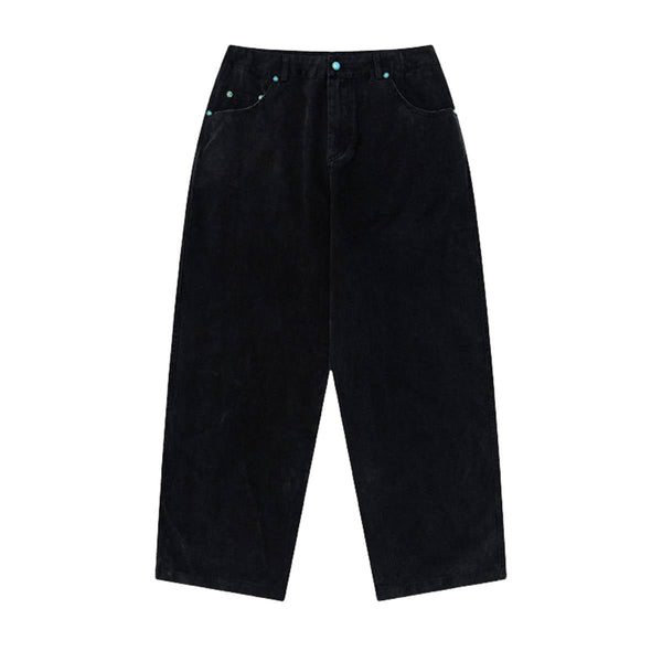 Acid Washed Turquoise Stud Loose Fit Wide Leg Jeans