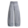 Vintage Washed Baggy Curved-Leg Cargo Pants