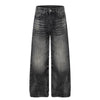 Vintage Washed Wide Leg Lightning Whisker Jeans