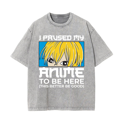 l Paused My Anime Graphic Washed Tee-INNBLAC