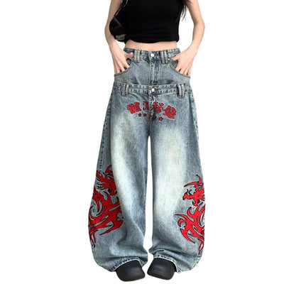 Vintage Embroidered Balloon Leg Jeans