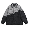 Street Hip-hop Distressed Patchwork Denim Jacket