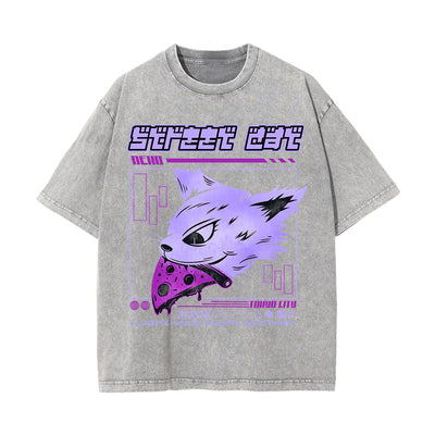 Street Cat Y2K Japanese Graphic Tee-INNBLAC