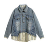 Hong Kong Vintage Fake Two-piece Patchwork Denim Jacket