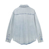 Women's Loose Street Style Mid-length Double Pocket Denim Shirt