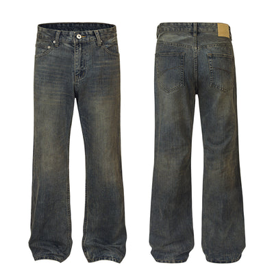 Wrinkle Wash Vintage Straight Jeans