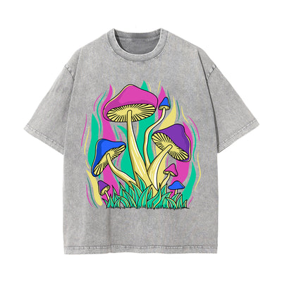 Mushroom Washed Graphic Tee-INNBLAC