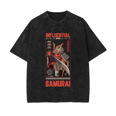 Influential Samurai Graphic Washed Tee-INNBLAC