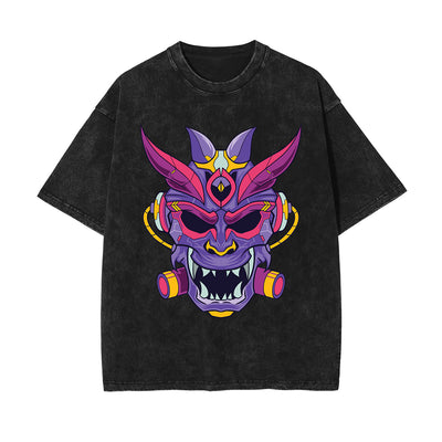 Oni Mask Mecha Graphic Tee-INNBLAC