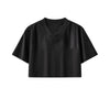 Cyber-Grunge Distressed Cutout Y2K Cropped Top