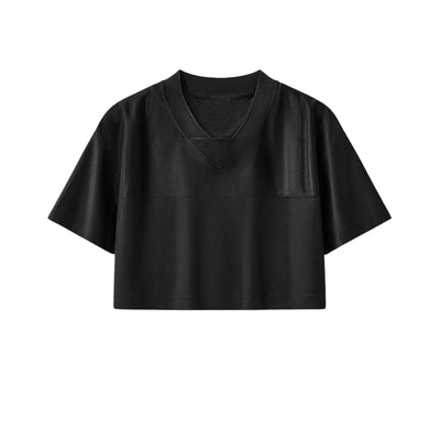 Cyber-Grunge Distressed Cutout Y2K Cropped Top