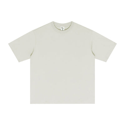 Solid Color Crew Neck Cotton T Shirt 255gsm