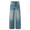Medium Blue 3D-Whisker Baggy Jeans