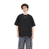 Black Washed Cotton Ripped Boxy Tee 8oz
